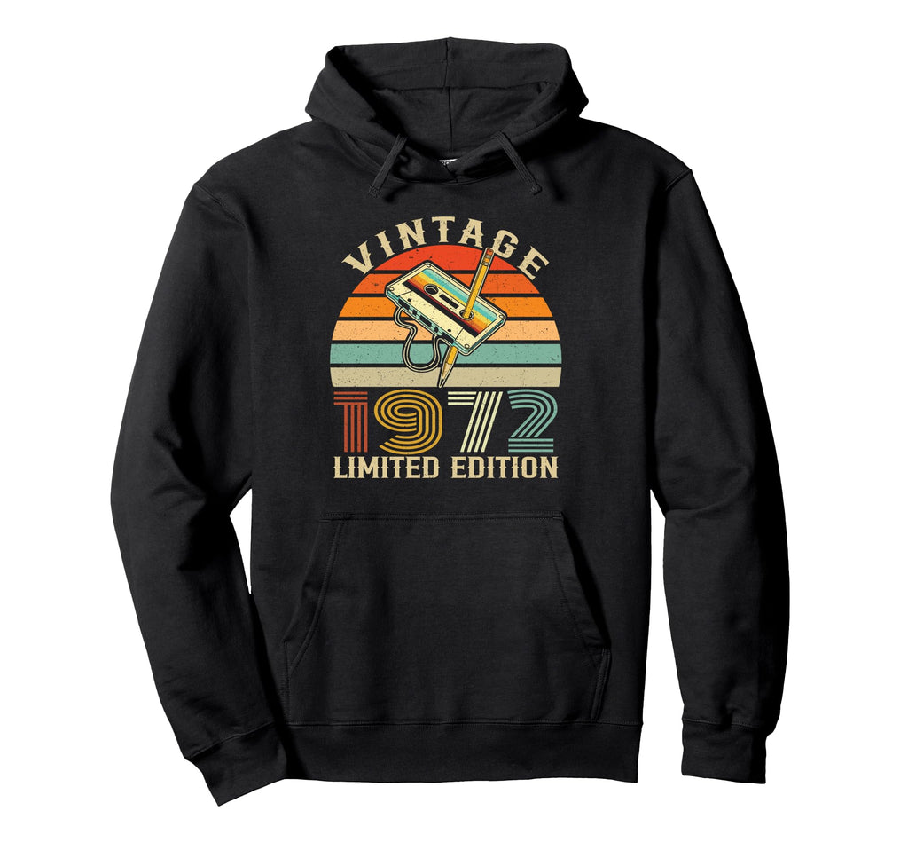 1972 Birthday Cassette Tape Hoodie - Fun Novelty Design Unisex - T-Shirt, Sweatshirt, Hoodie