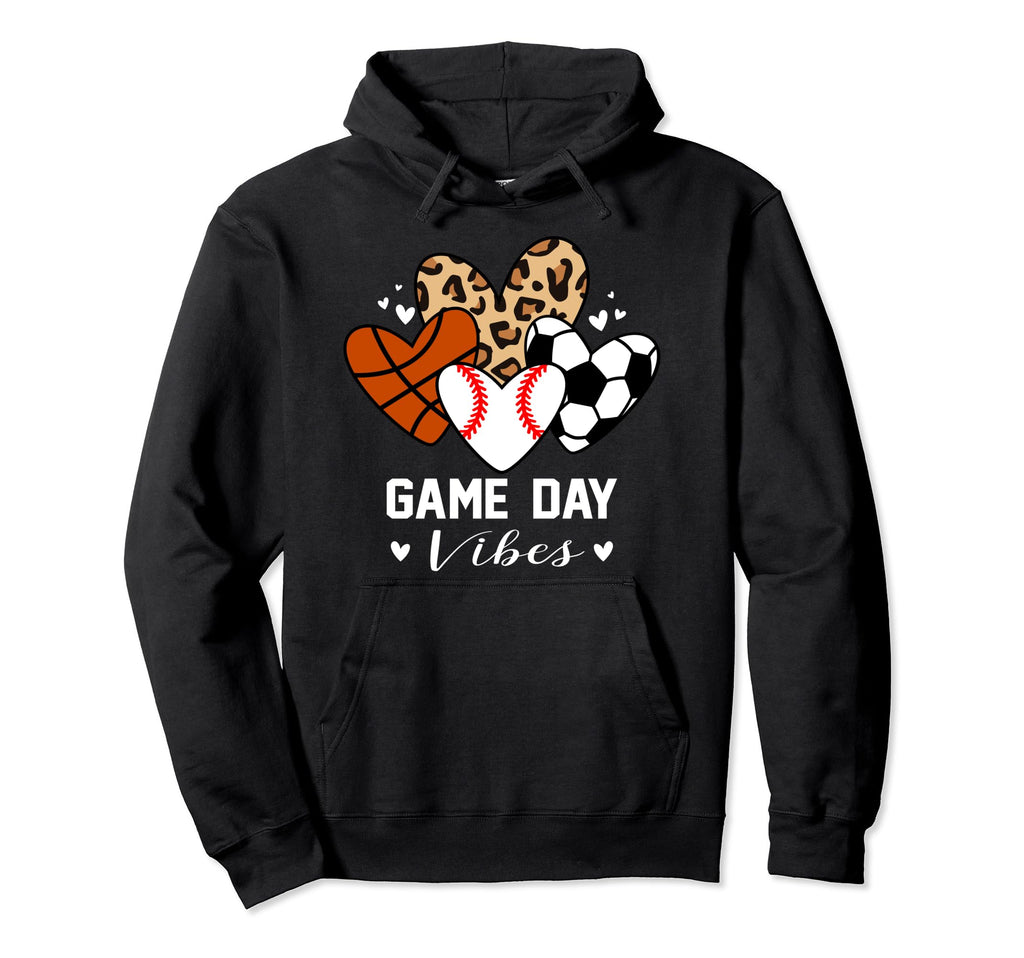 Game Day Vibes Funny Baseball Soccer Hoodie - Custom Art Print for Adults - T-Shirt, Sweatshirt, Hoodie