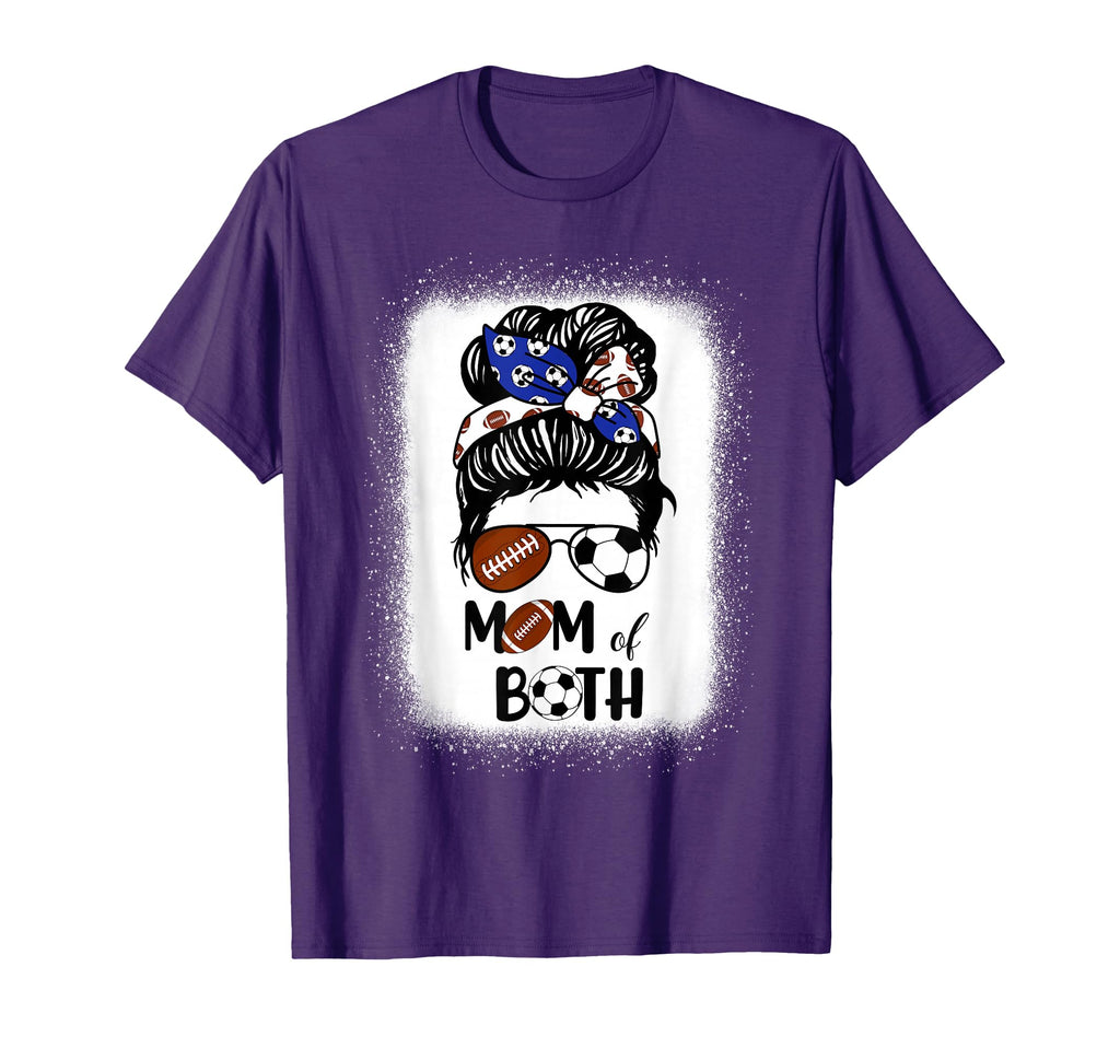 Messy Bun Soccer Mom Football Mom Both T-Shirt - Unique Graphic Unisex - T-Shirt, Sweatshirt, Hoodie