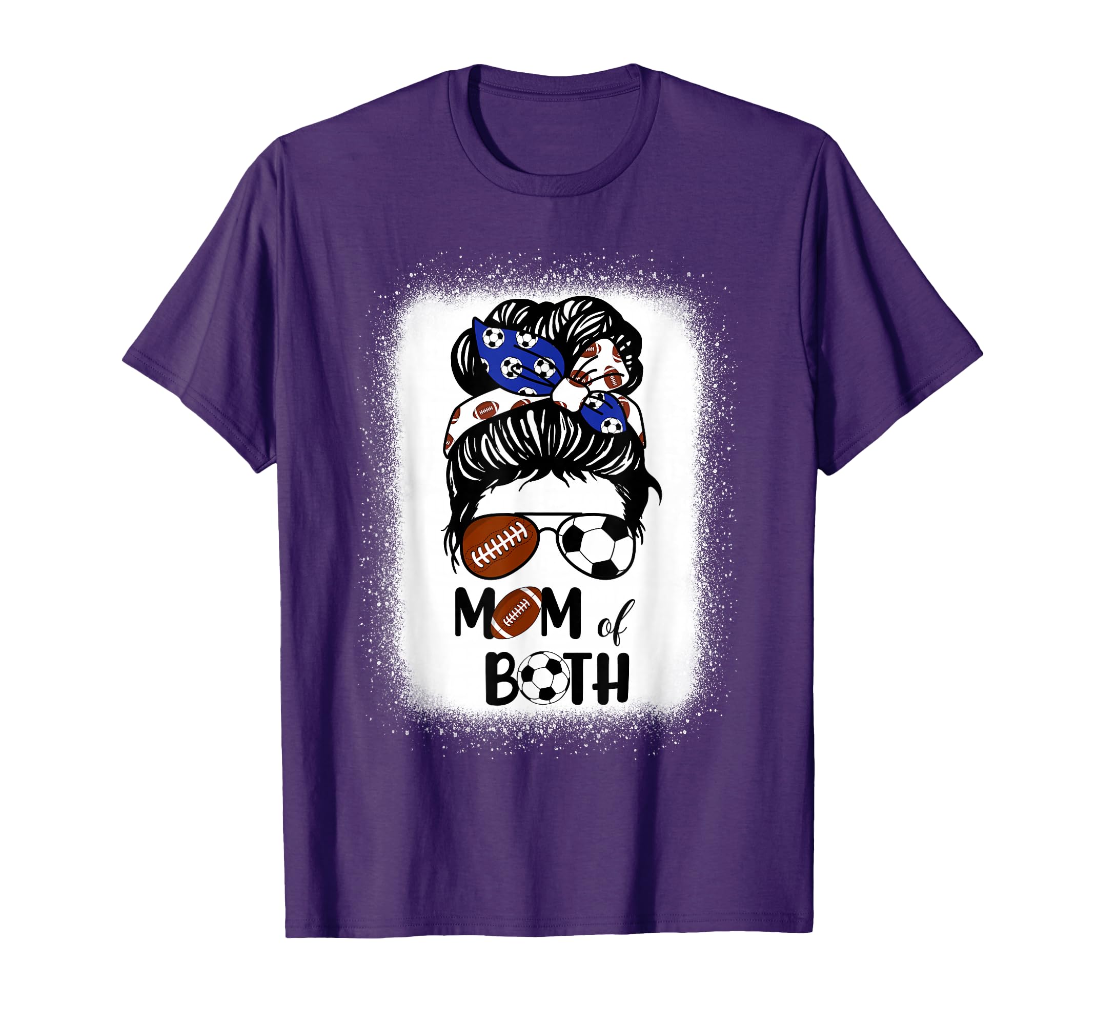 Messy Bun Soccer Mom Football Mom Both T-Shirt - Unique Graphic Unisex - T-Shirt, Sweatshirt, Hoodie