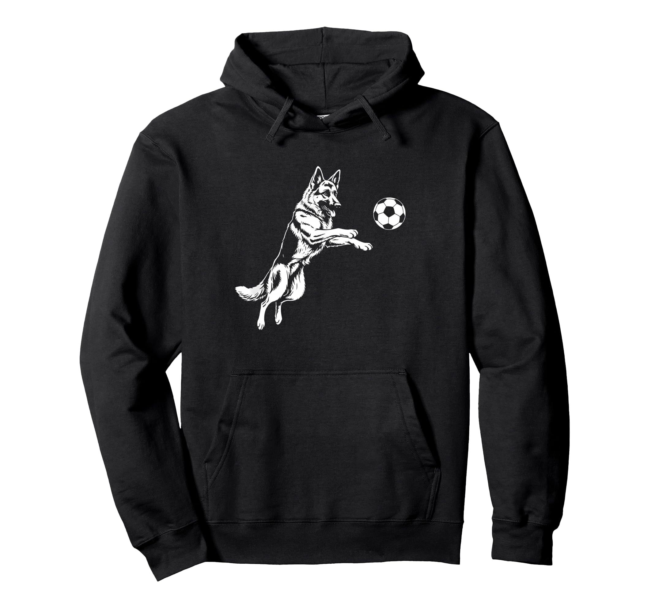 German Shepherd Soccer Player Dog Hoodie - Casual Everyday Wear Unisex - T-Shirt, Sweatshirt, Hoodie