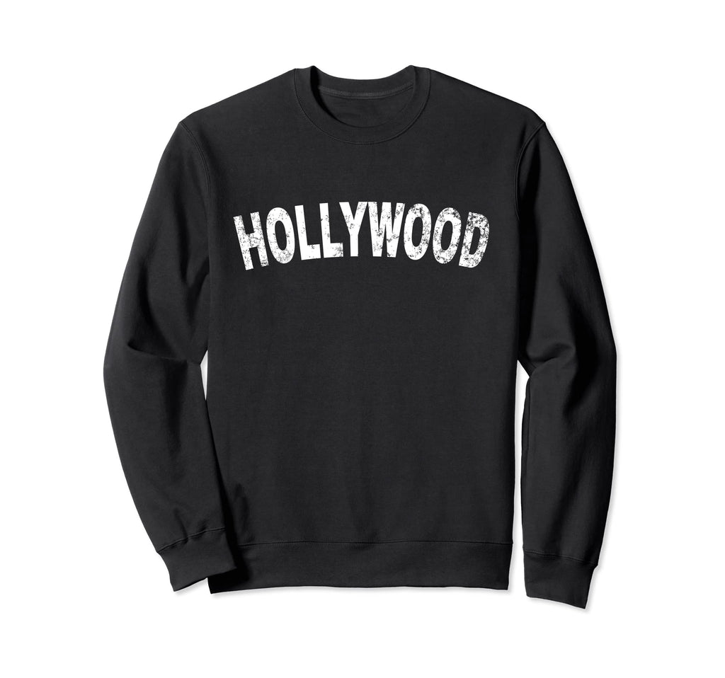 Hollywood White Text Sweatshirt - Fun Novelty Design for Adults - T-Shirt, Sweatshirt, Hoodie