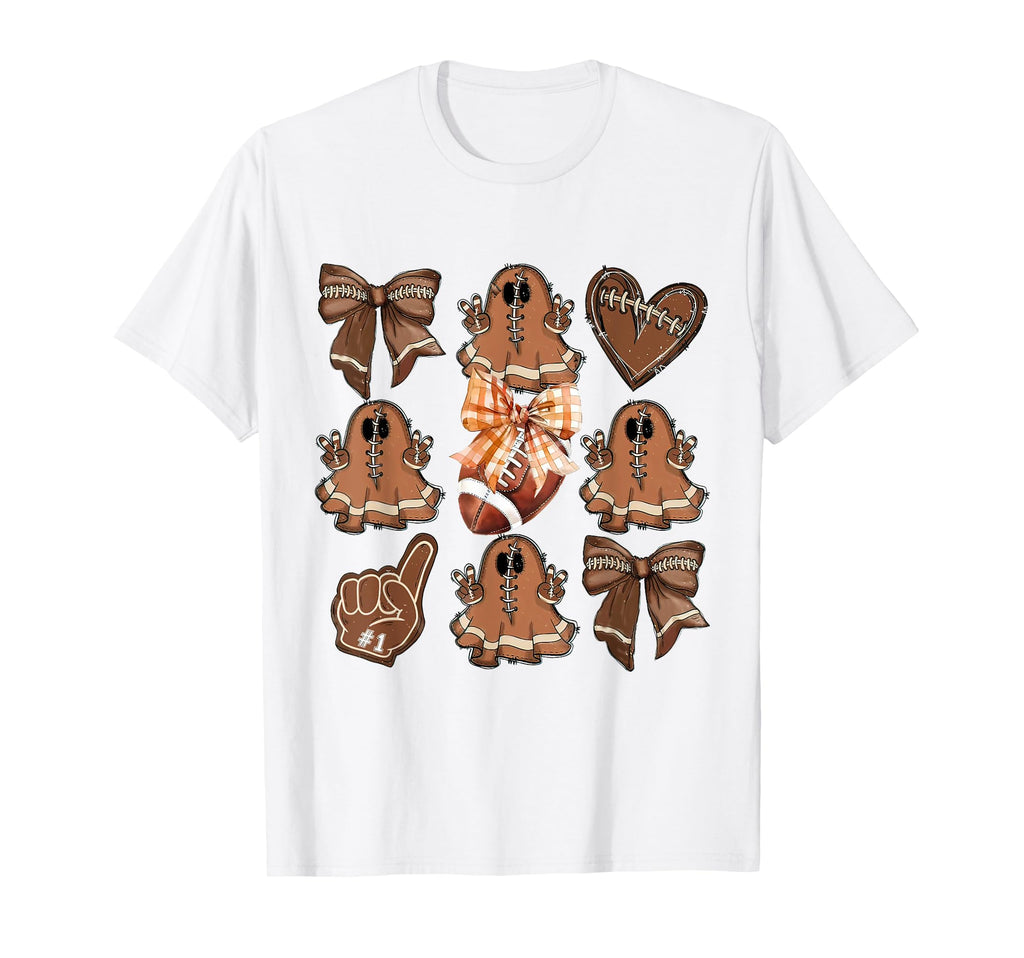 Coquette Bow Football Ghost Soccer T-Shirt - Custom Art Print Unisex - T-Shirt, Sweatshirt, Hoodie