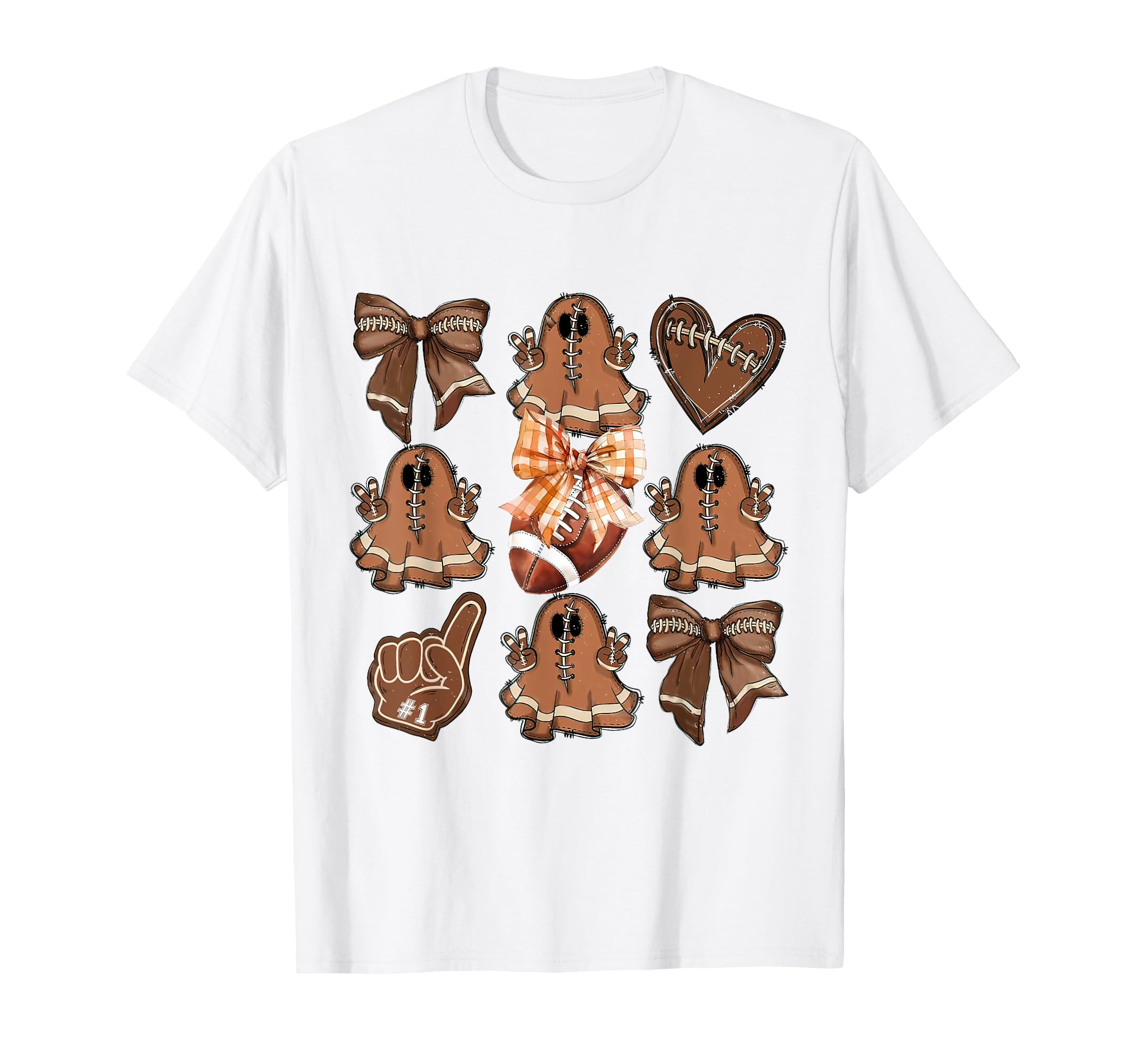 Coquette Bow Football Ghost Soccer T-Shirt - Custom Art Print Unisex - T-Shirt, Sweatshirt, Hoodie