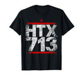 Htx 713 Houston Strong H Town Distressed T-Shirt - Custom Art Print Unisex - T-Shirt, Sweatshirt, Hoodie