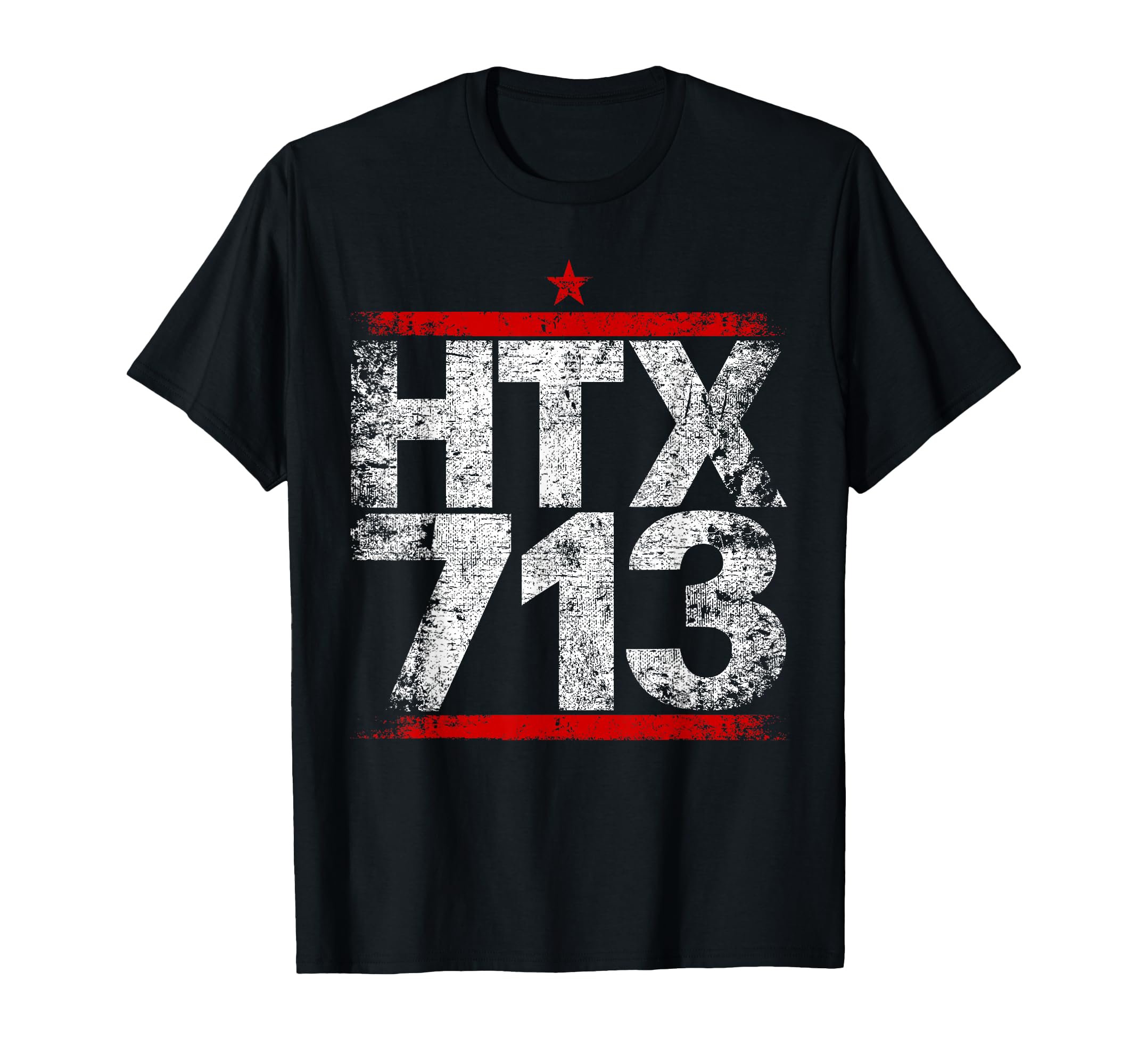Htx 713 Houston Strong H Town Distressed T-Shirt - Custom Art Print Unisex - T-Shirt, Sweatshirt, Hoodie