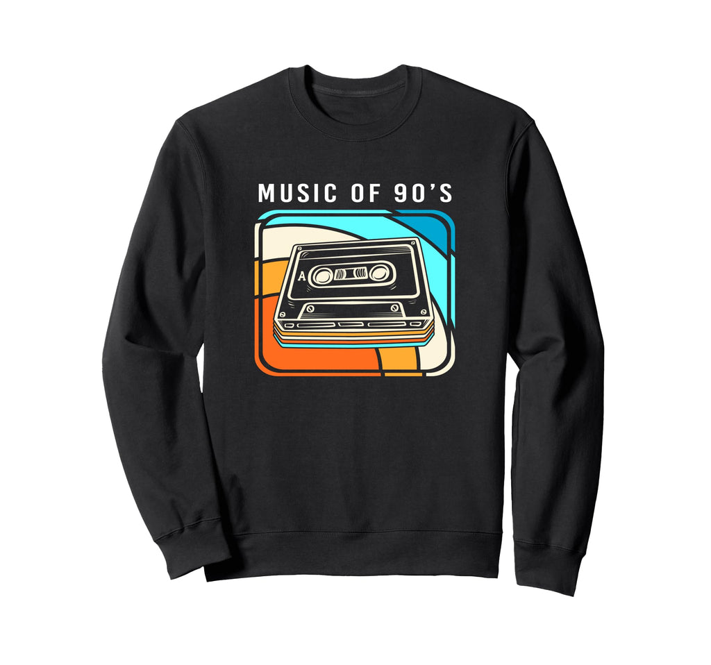 Silhouette 90S Cassette Tape Music Sweatshirt - Fun Novelty Design Unisex - T-Shirt, Sweatshirt, Hoodie
