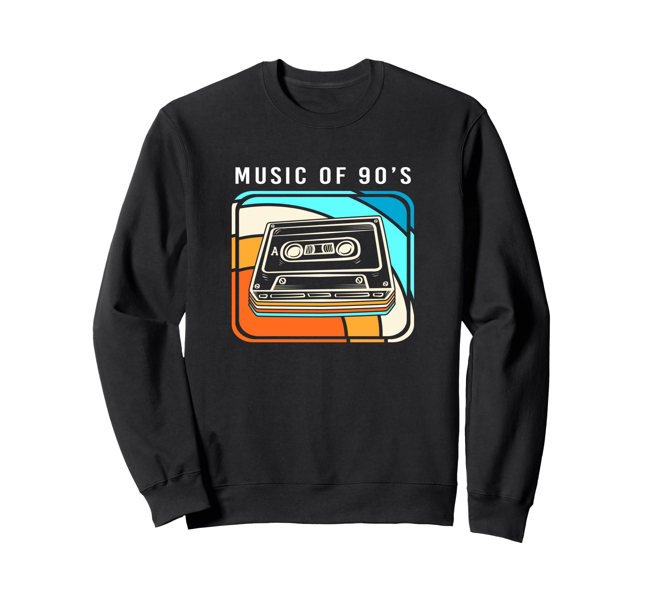 Silhouette 90S Cassette Tape Music Sweatshirt - Fun Novelty Design Unisex - T-Shirt, Sweatshirt, Hoodie