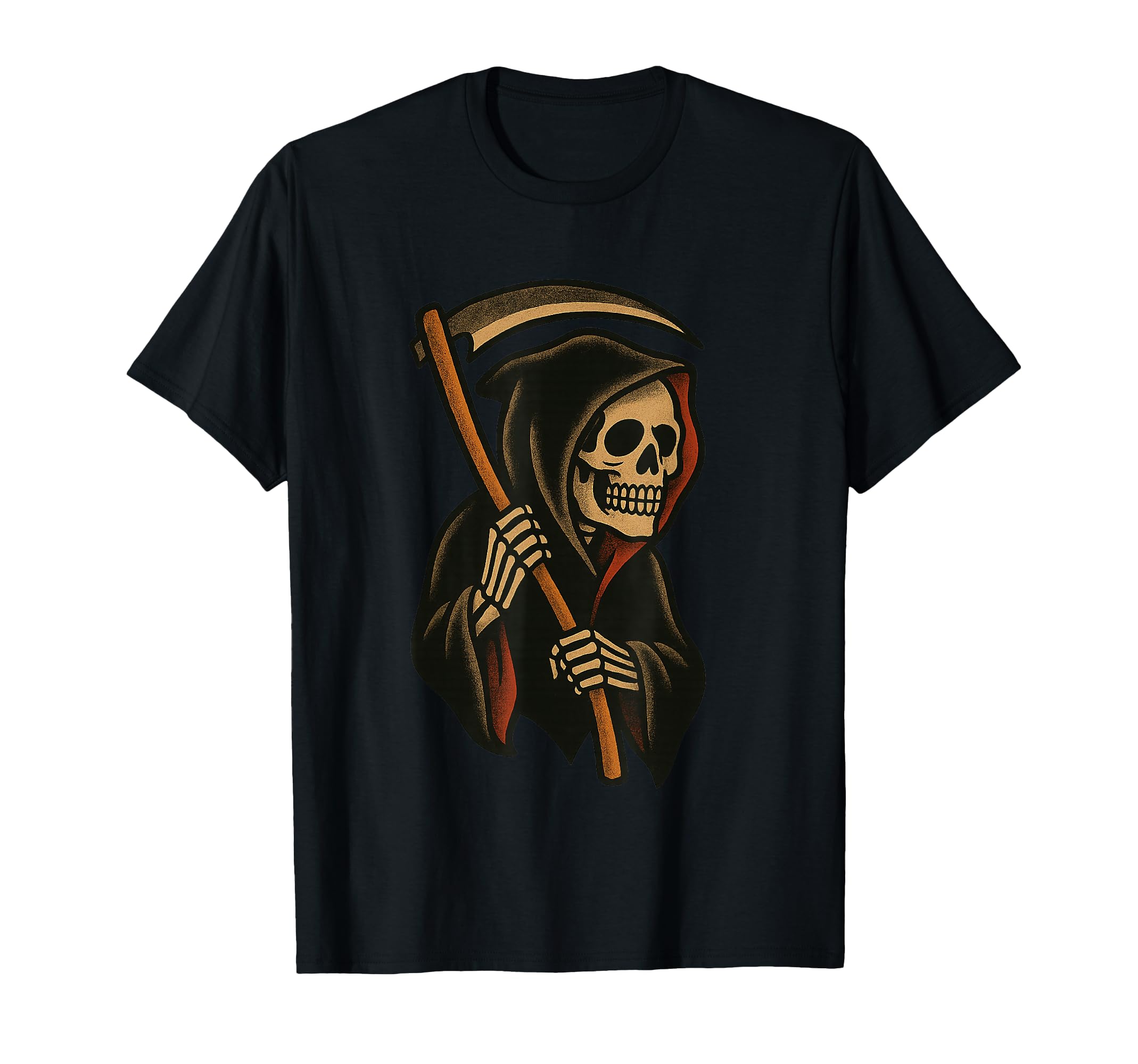 Tattoo Grim Reaper Traditional Flash Skull T-Shirt - Trendy Graphic Unisex - T-Shirt, Sweatshirt, Hoodie
