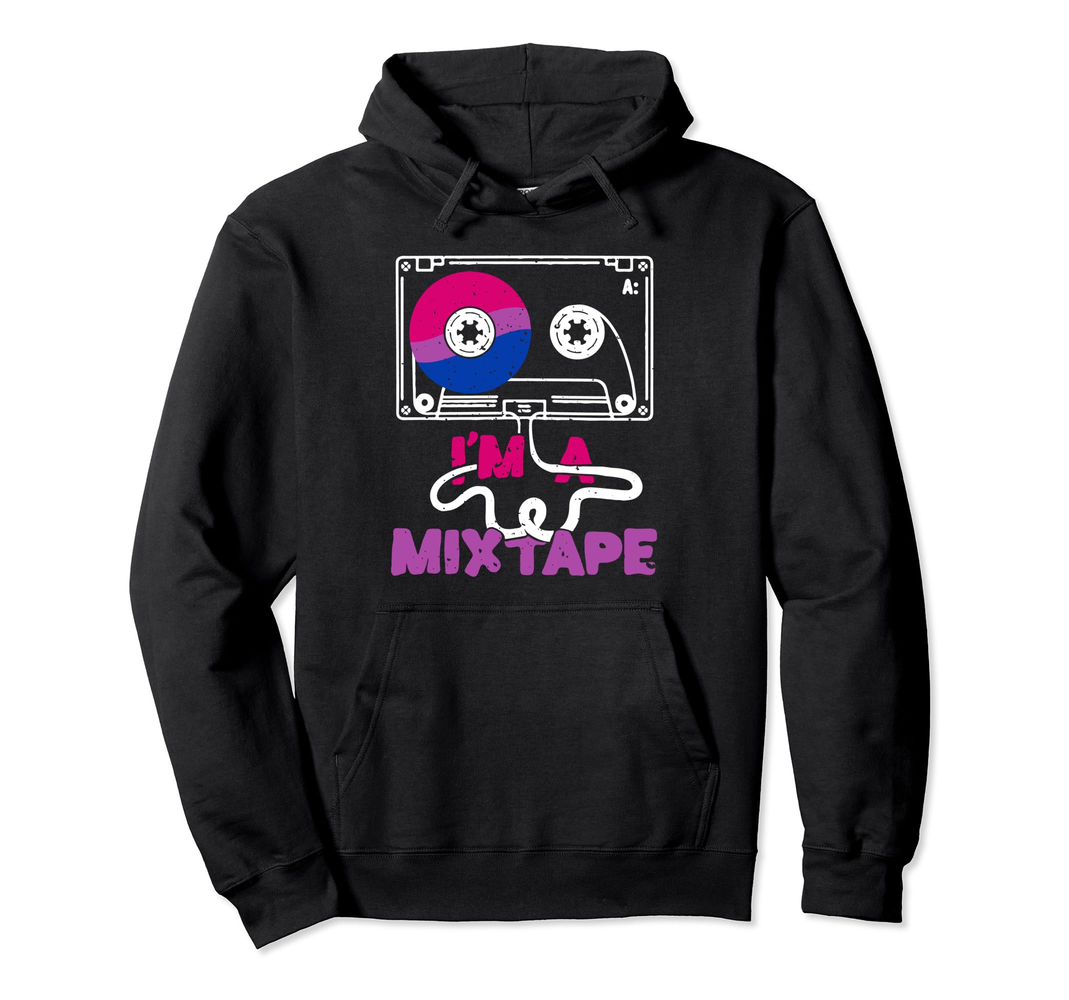 Im Mixtape Bisexual Flag Cassette Tape Hoodie - Unique Graphic Unisex - T-Shirt, Sweatshirt, Hoodie