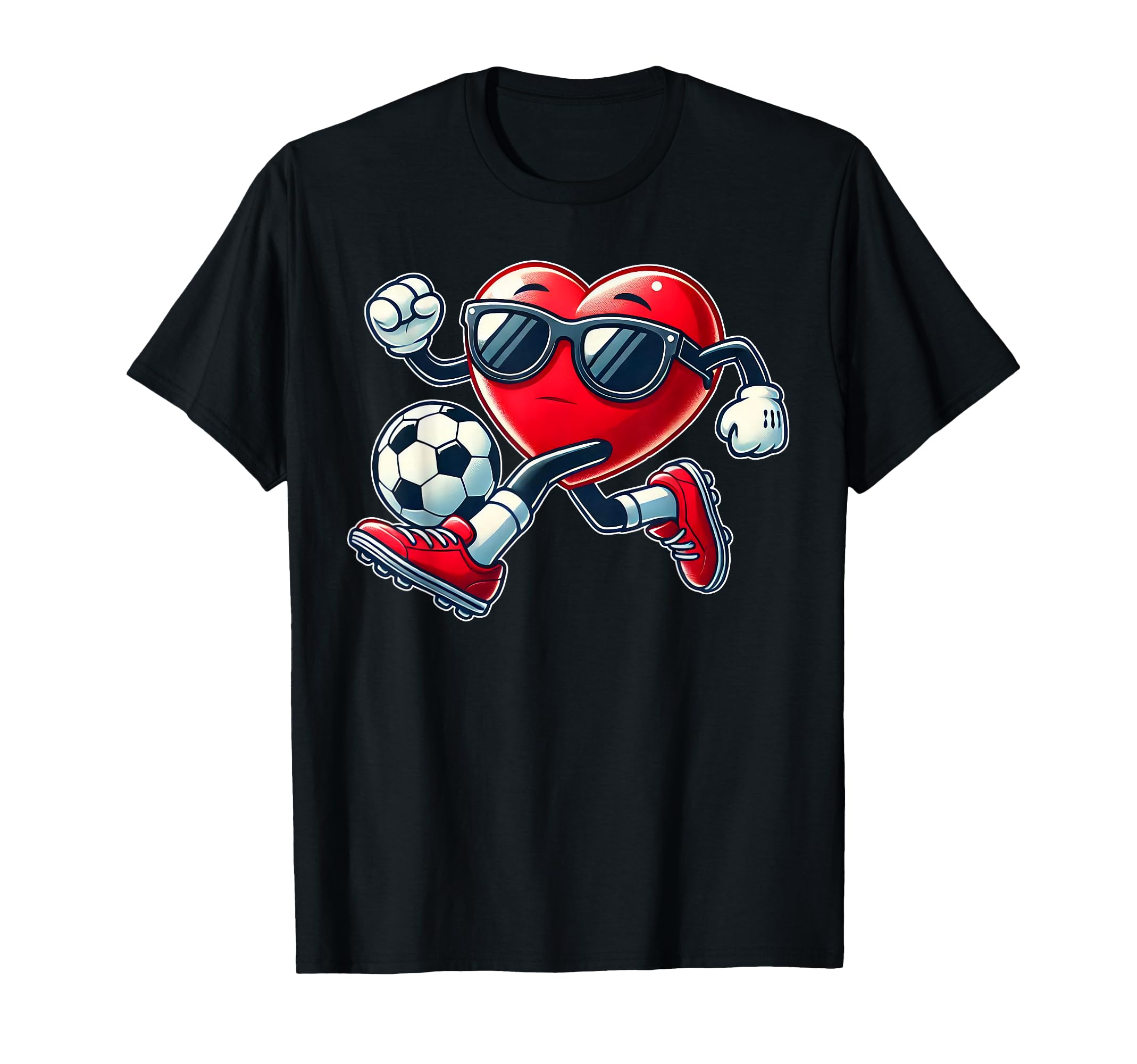 Heart Playing Soccer Football Valentines T-Shirt - Streetwear Style Unisex - T-Shirt, Sweatshirt, Hoodie