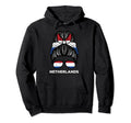 Netherlands Flag Hairbun Football Soccer Hoodie - Minimalist Print Unisex - T-Shirt, Sweatshirt, Hoodie