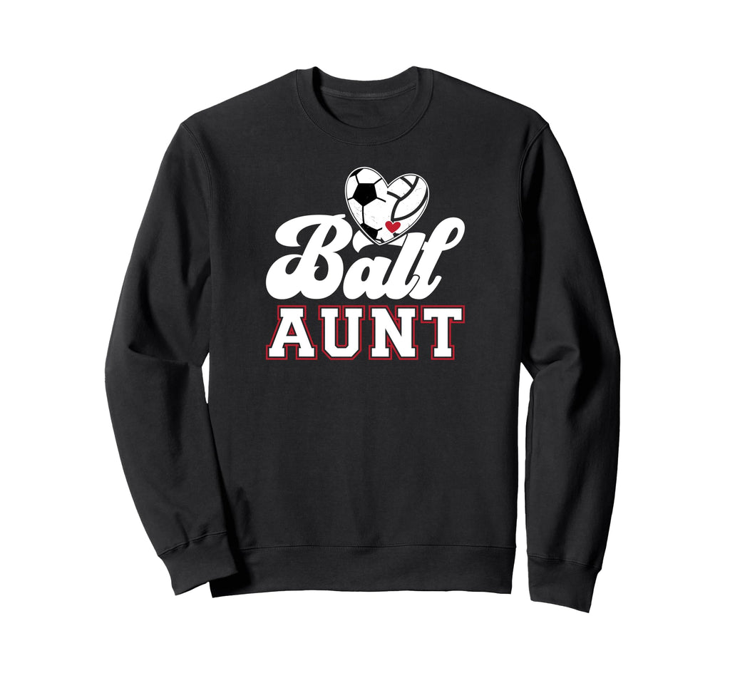 Ball Aunt Heart Soccer Sweatshirt - Casual Everyday Wear for Adults - T-Shirt, Sweatshirt, Hoodie