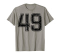 Black Sport Team Number 49 T-Shirt - Aesthetic Graphic Men Women - T-Shirt, Sweatshirt, Hoodie