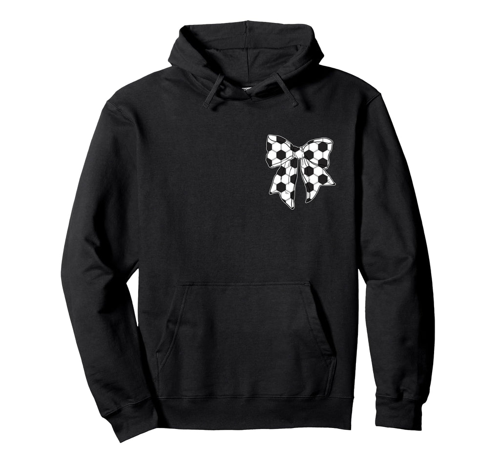 Soccer Bow Game Day Coquette Front And Hoodie - Trendy Graphic for Adults - T-Shirt, Sweatshirt, Hoodie