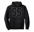 Black Sports Team Number 55 Fan Hoodie - Graphic Print for Adults - T-Shirt, Sweatshirt, Hoodie