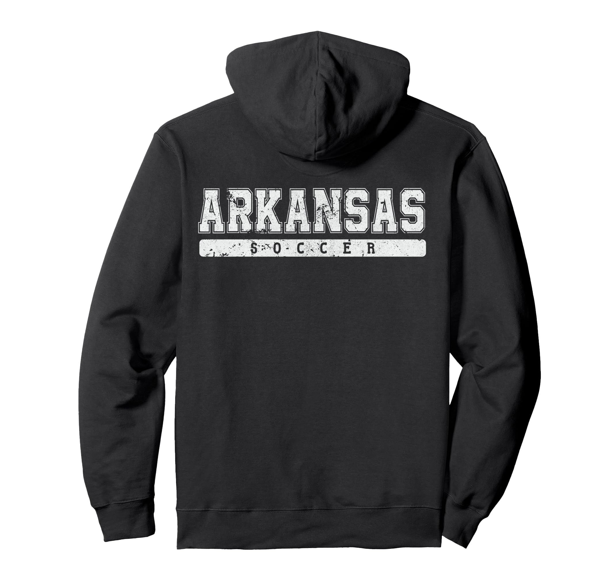 Arkansas Soccer White Text Hoodie - Graphic Print Men Women - T-Shirt, Sweatshirt, Hoodie