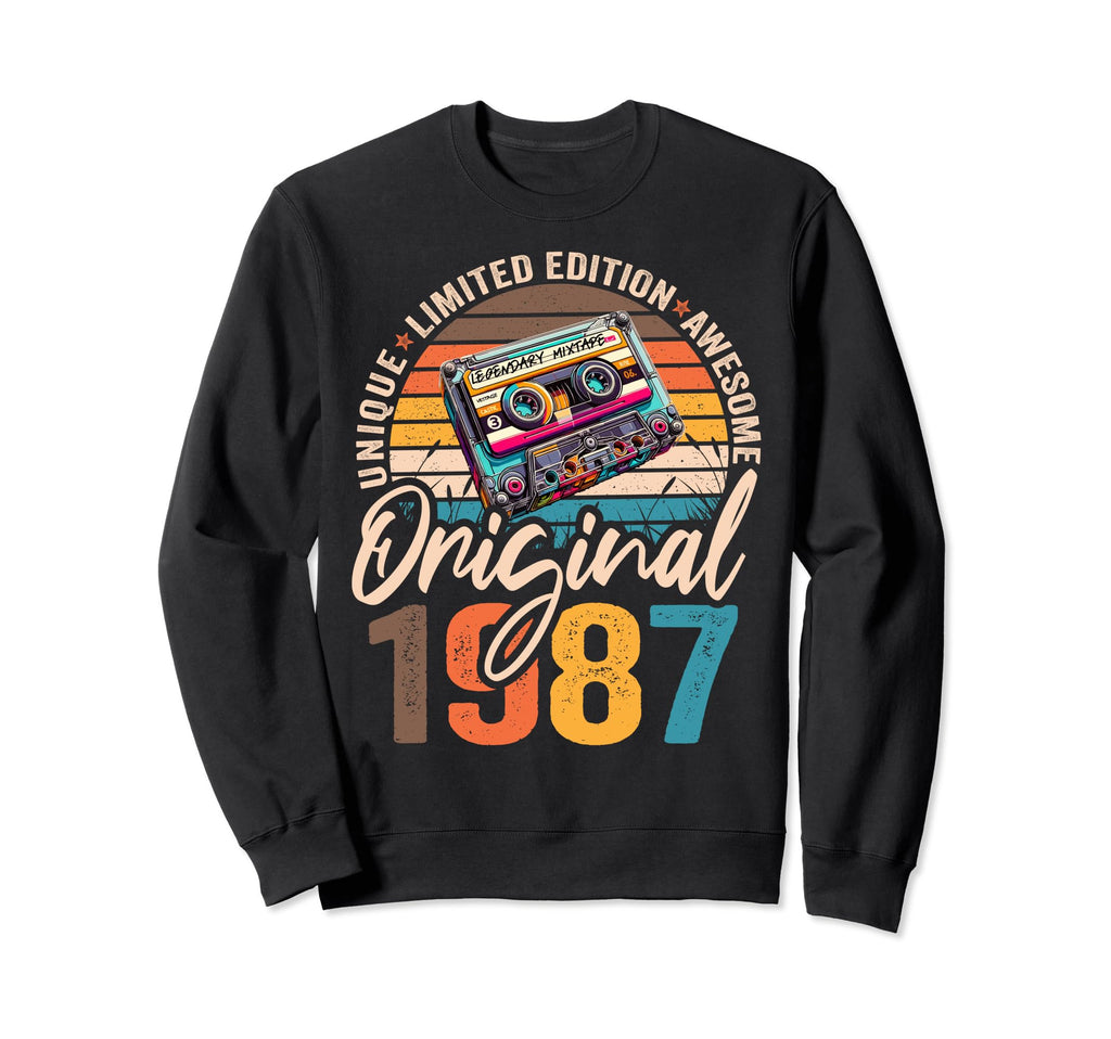 1987 37Th Birthday Cassette Tape Sweatshirt - Minimalist Print Men Women - T-Shirt, Sweatshirt, Hoodie