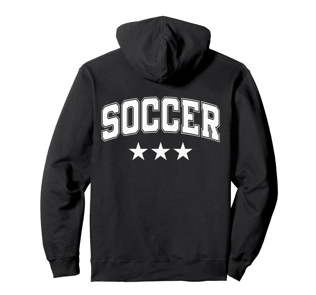 Soccer All White Stars Text Hoodie - Graphic Print Unisex - T-Shirt, Sweatshirt, Hoodie
