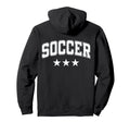 Soccer All White Stars Text Hoodie - Graphic Print Unisex - T-Shirt, Sweatshirt, Hoodie