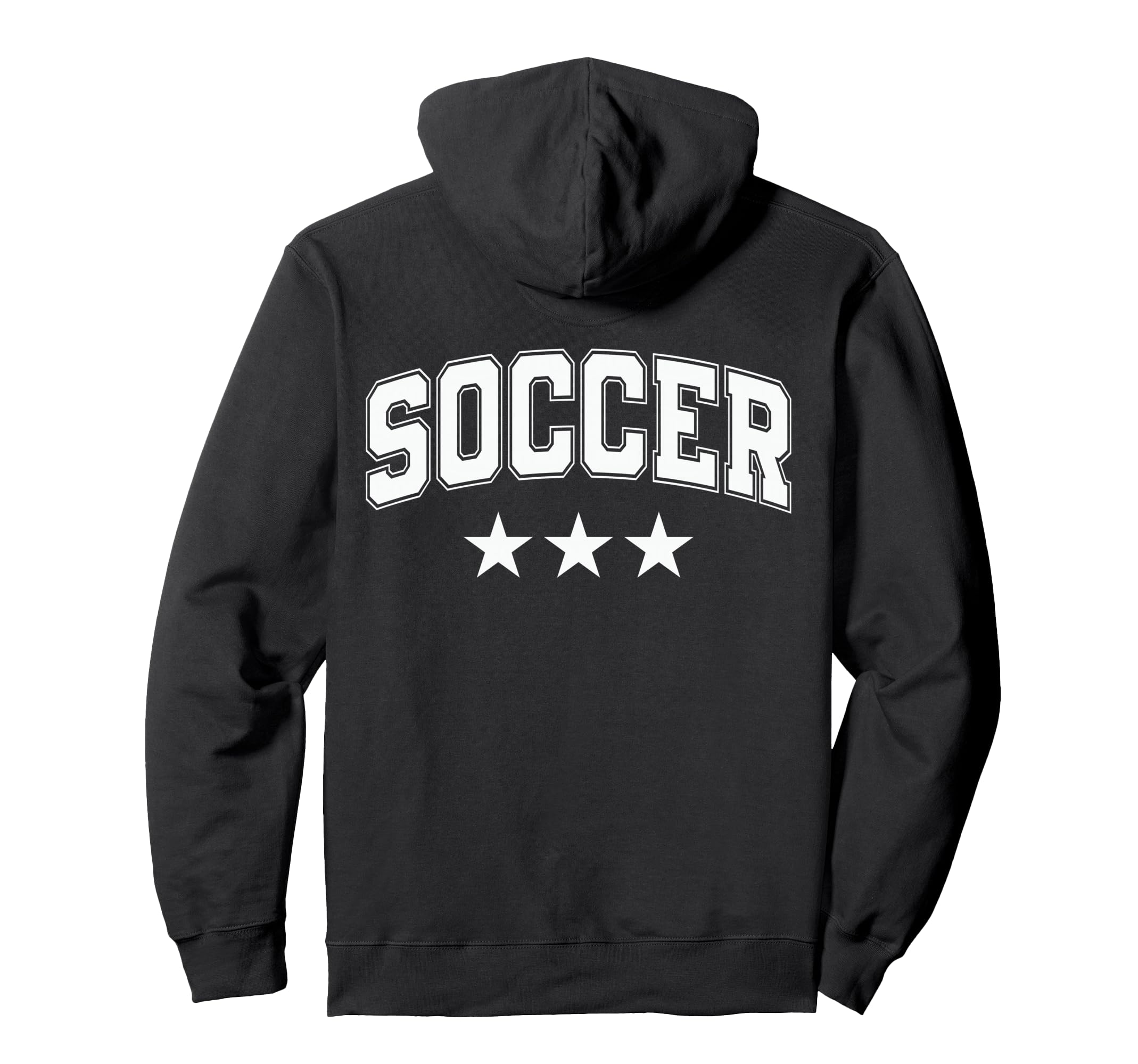 Soccer All White Stars Text Hoodie - Graphic Print Unisex - T-Shirt, Sweatshirt, Hoodie