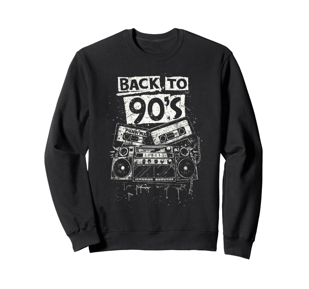 Back To 90S Boombox Cassette Tape Sweatshirt - Minimalist Print for Adults - T-Shirt, Sweatshirt, Hoodie