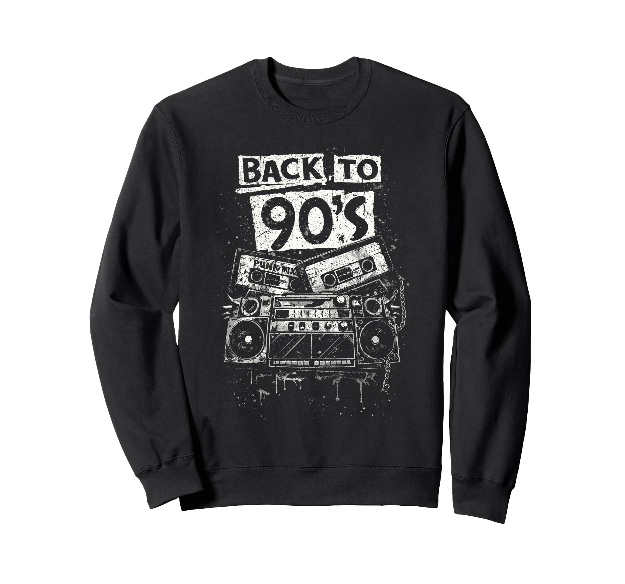 Back To 90S Boombox Cassette Tape Sweatshirt - Minimalist Print for Adults - T-Shirt, Sweatshirt, Hoodie