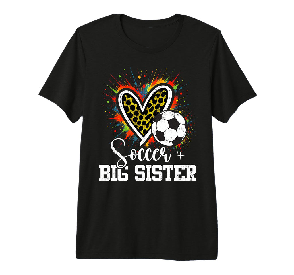 Soccer Big Sister Leopard Heart T-Shirt - Aesthetic Graphic Unisex - T-Shirt, Sweatshirt, Hoodie