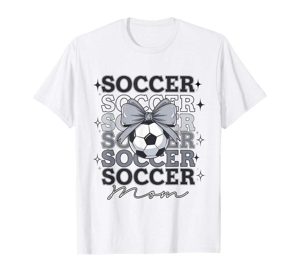 Groovy Soccer Mom Mother Coquette Bow T-Shirt - Trendy Graphic Unisex - T-Shirt, Sweatshirt, Hoodie