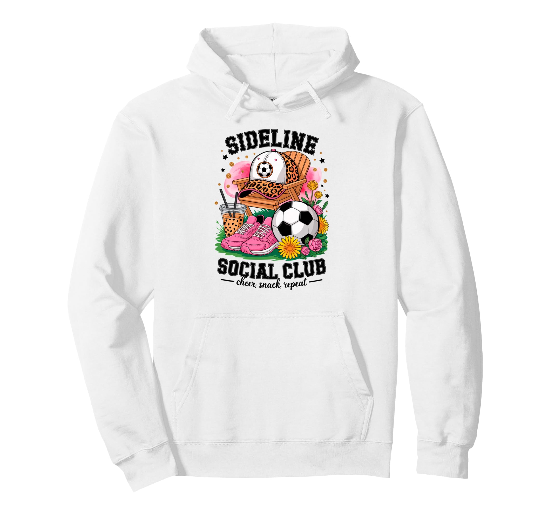 Sideline Social Club Soccer Mom Game Day Hoodie - Trendy Graphic Men Women - T-Shirt, Sweatshirt, Hoodie