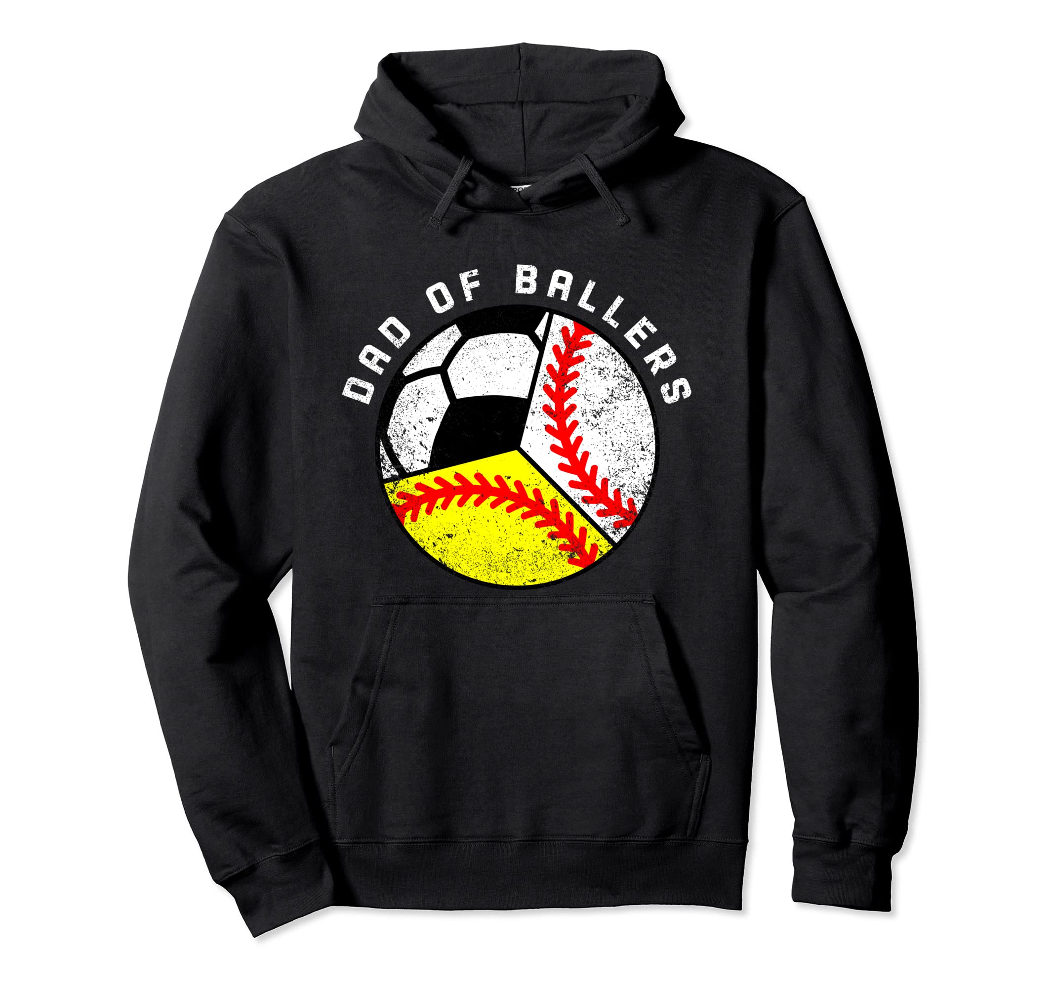 Dad Ballers Funny Baseball Softball Hoodie - Graphic Print Men Women - T-Shirt, Sweatshirt, Hoodie