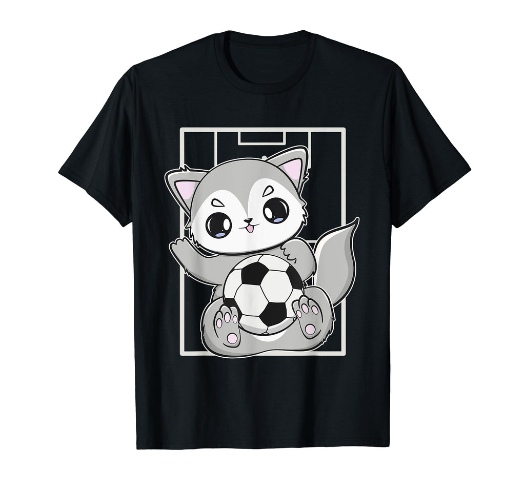 Wolf Soccer Plays Football Team T-Shirt - Casual Everyday Wear Men Women - T-Shirt, Sweatshirt, Hoodie