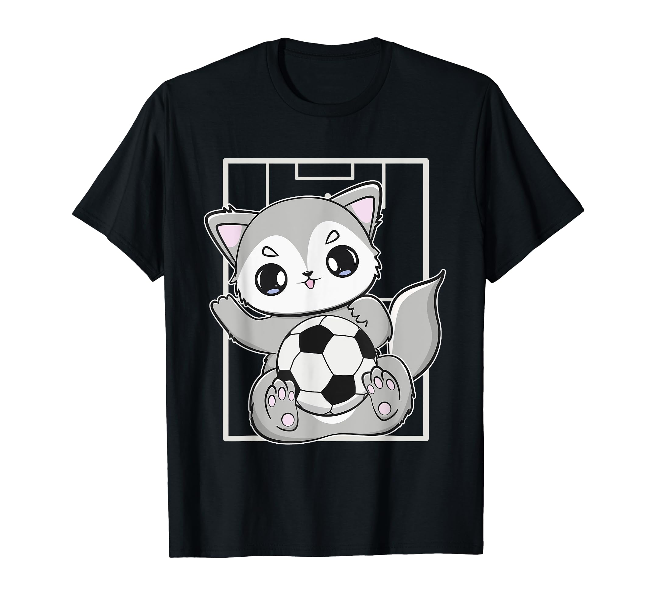 Wolf Soccer Plays Football Team T-Shirt - Casual Everyday Wear Men Women - T-Shirt, Sweatshirt, Hoodie