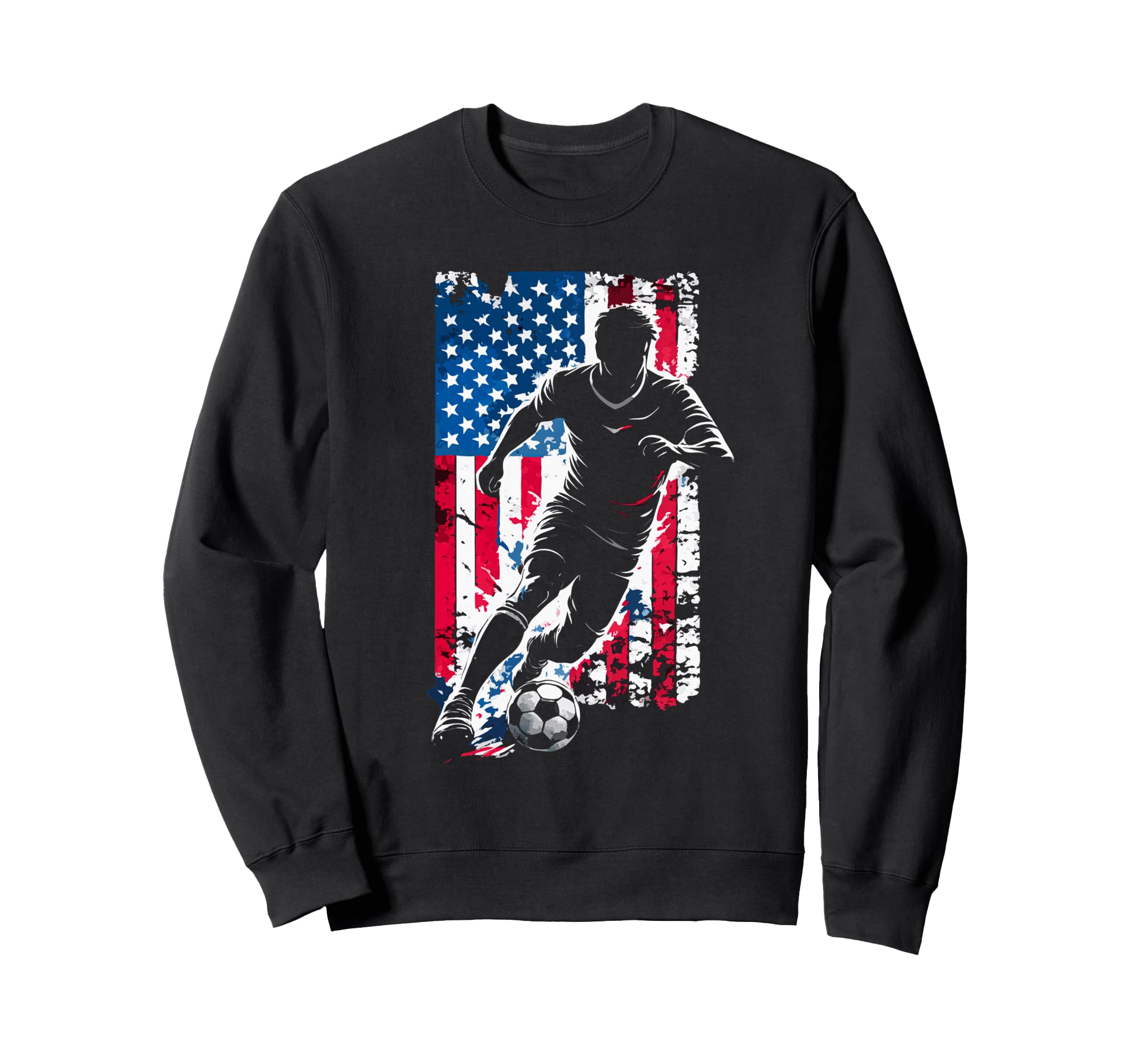 American Flag Soccer Player Sweatshirt - Fun Novelty Design Unisex - T-Shirt, Sweatshirt, Hoodie