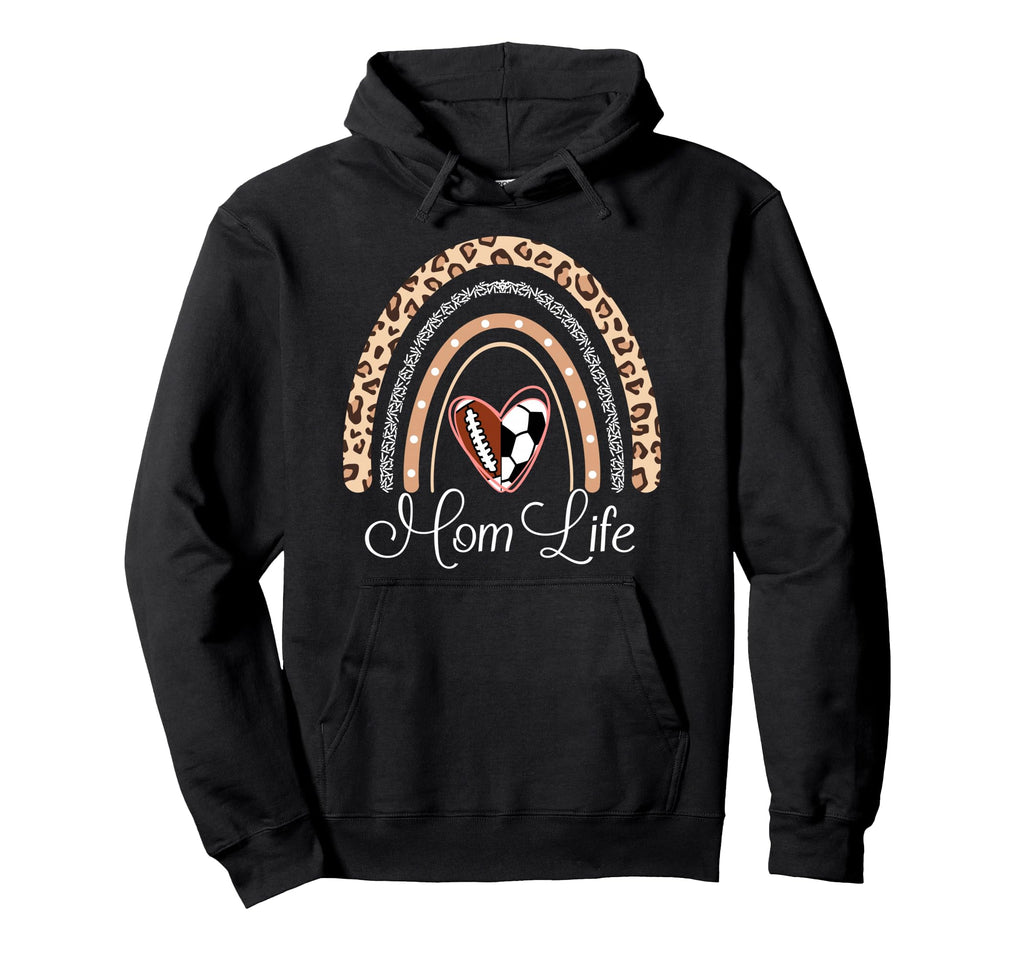 Mom Life Boho Rainbow Funny Soccer Hoodie - Streetwear Style Men Women - T-Shirt, Sweatshirt, Hoodie