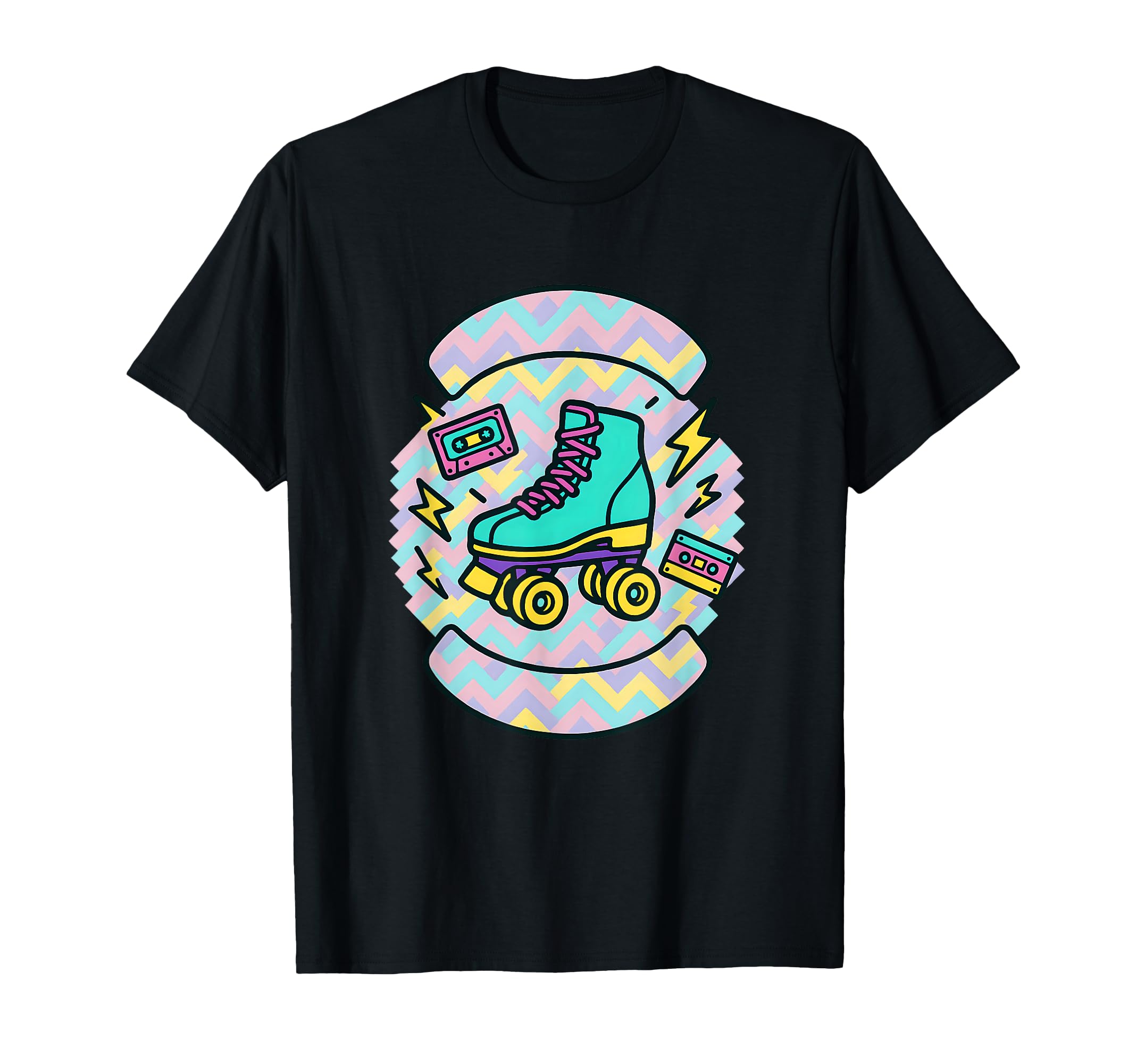 90S Roller Skate Vibes Cassette T-Shirt - Aesthetic Graphic Unisex - T-Shirt, Sweatshirt, Hoodie