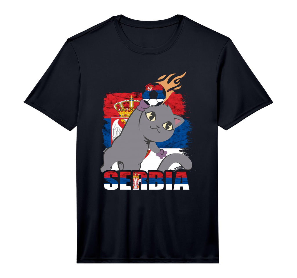 Serbian Soccer Team Cat Serbian Flag T-Shirt - Minimalist Print Unisex - T-Shirt, Sweatshirt, Hoodie
