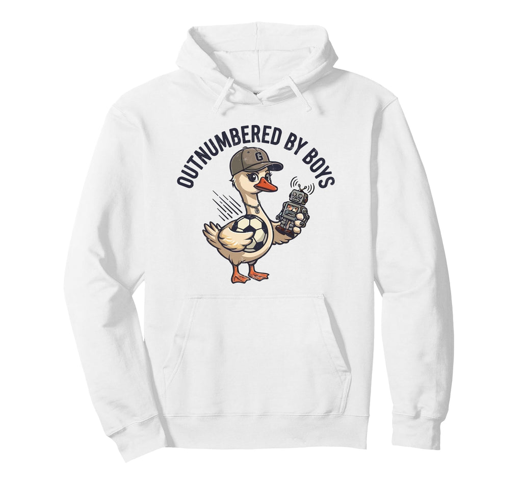 Outnumbered Mom Soccer Mom Goose Family Hoodie - Graphic Print Unisex - T-Shirt, Sweatshirt, Hoodie