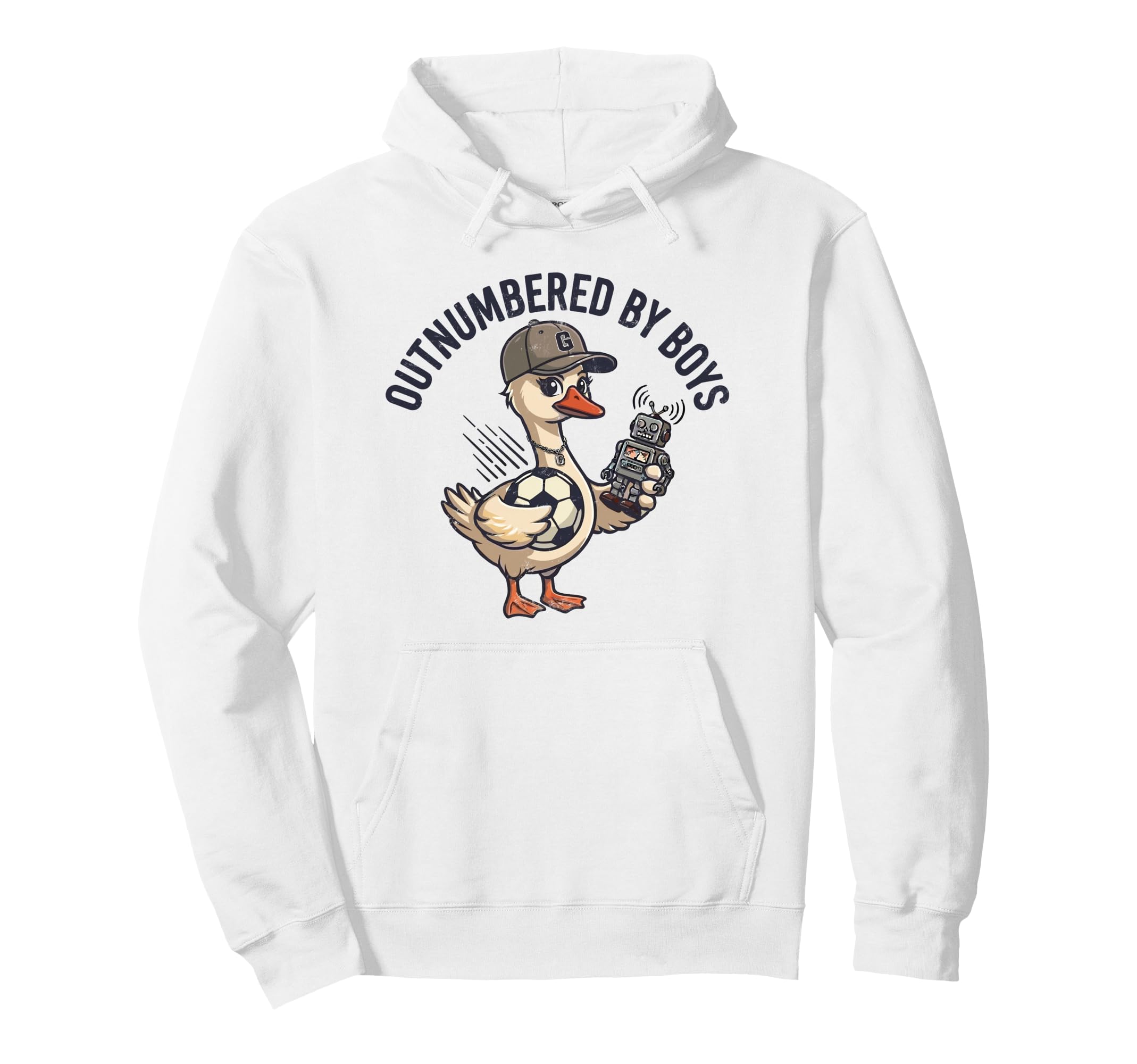 Outnumbered Mom Soccer Mom Goose Family Hoodie - Graphic Print Unisex - T-Shirt, Sweatshirt, Hoodie