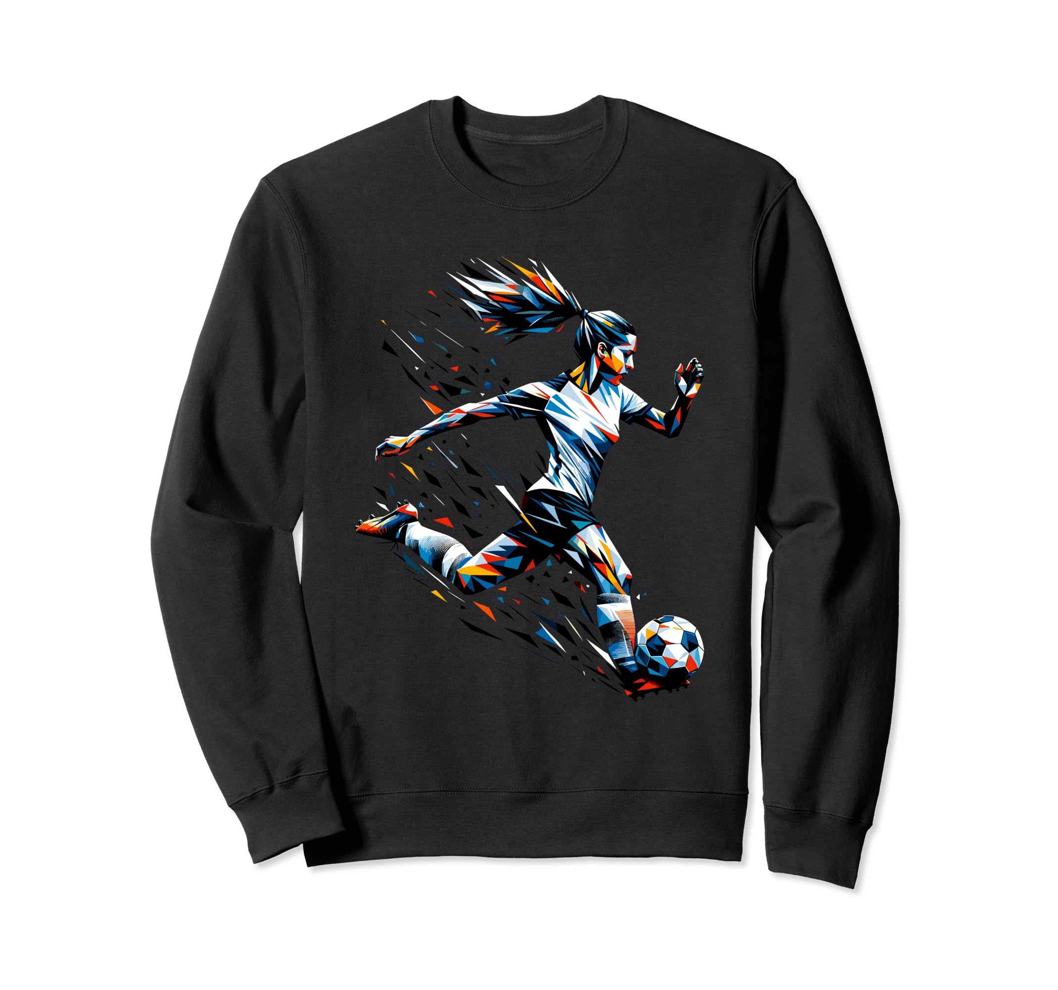 Polygon Art Soccer Sport Player Sweatshirt - Custom Art Print for Adults - T-Shirt, Sweatshirt, Hoodie