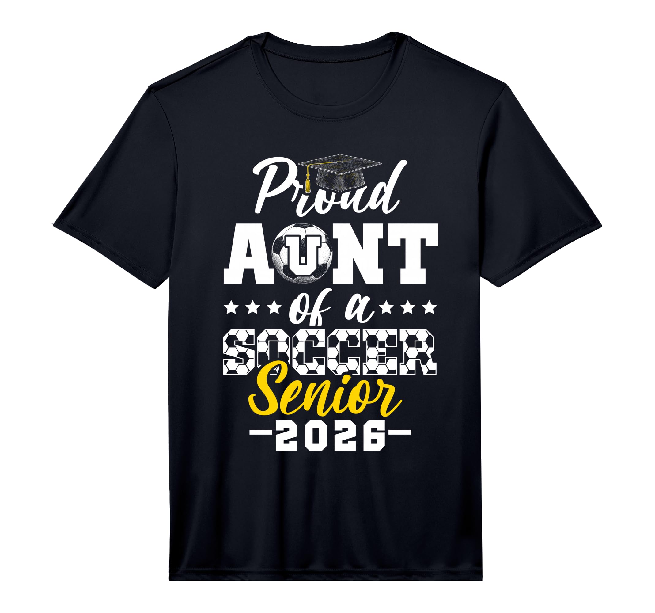 Proud Aunt Soccer Senior 2026 Graduation T-Shirt - Custom Art Print Unisex - T-Shirt, Sweatshirt, Hoodie