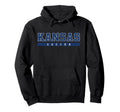 Kansas Soccer Blue Text Hoodie - Minimalist Print for Adults - T-Shirt, Sweatshirt, Hoodie
