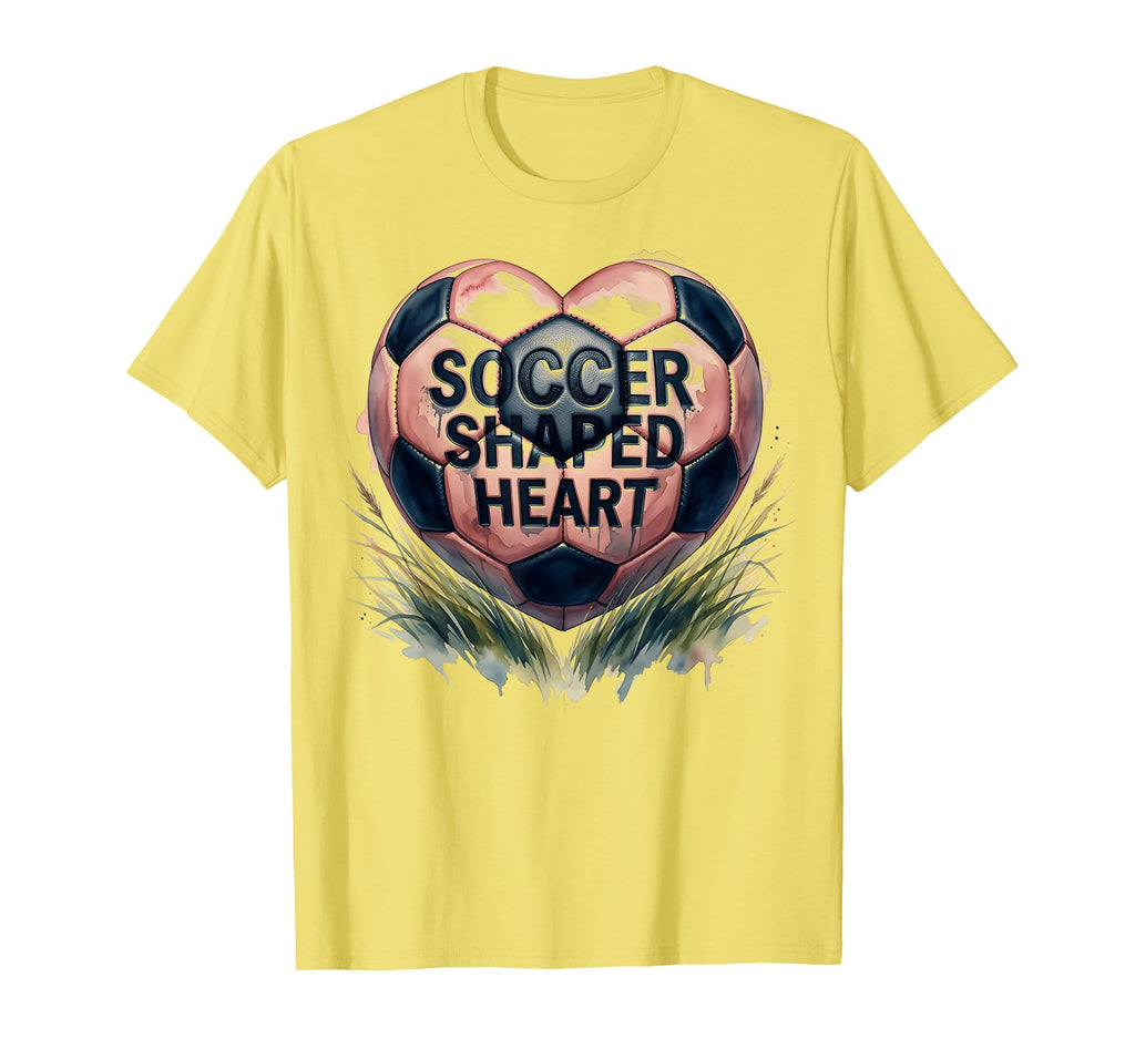 Soccer Shaped Heart Soccer Lovers T-Shirt - Casual Everyday Wear Unisex - T-Shirt, Sweatshirt, Hoodie