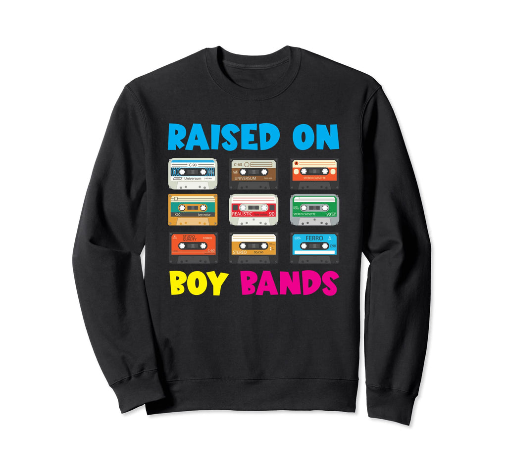 Raised 90S Bands Cassette Tape Sweatshirt - Trendy Graphic Unisex - T-Shirt, Sweatshirt, Hoodie