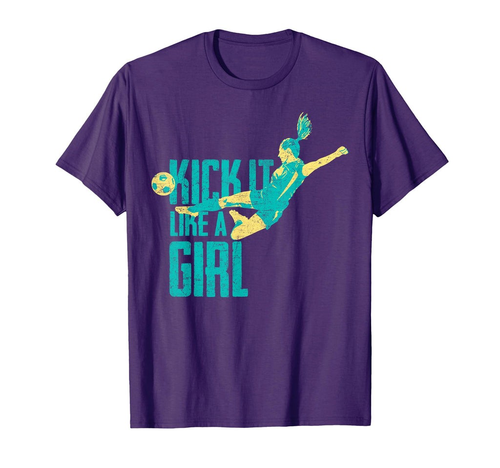 Kick It Like Womens And Soccer T-Shirt - Trendy Graphic for Adults - T-Shirt, Sweatshirt, Hoodie