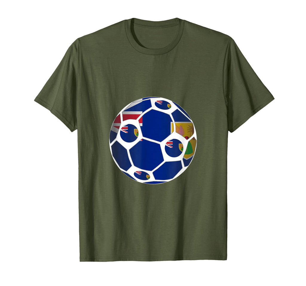 Turks And Caicos Flag Soccer Ball Team T-Shirt - Graphic Print for Adults - T-Shirt, Sweatshirt, Hoodie