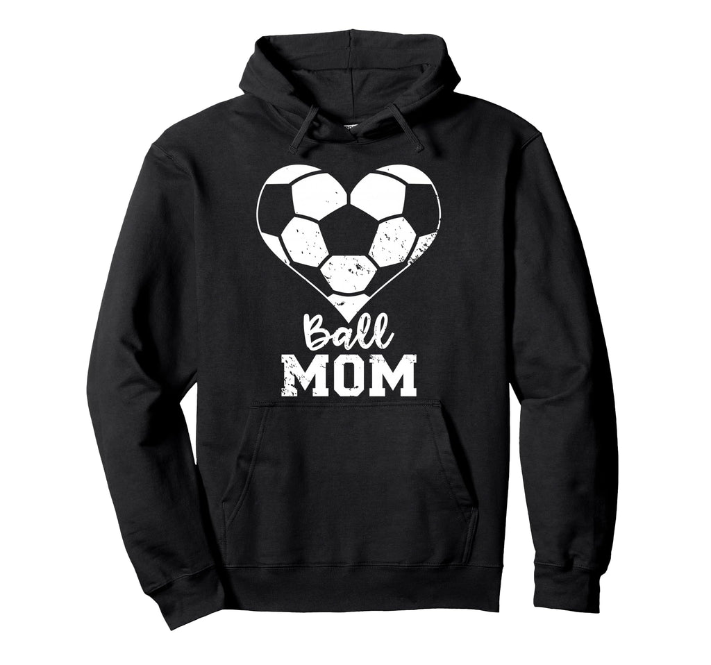 Ball Mom Heart Funny Soccer Mom Hoodie - Streetwear Style Unisex - T-Shirt, Sweatshirt, Hoodie