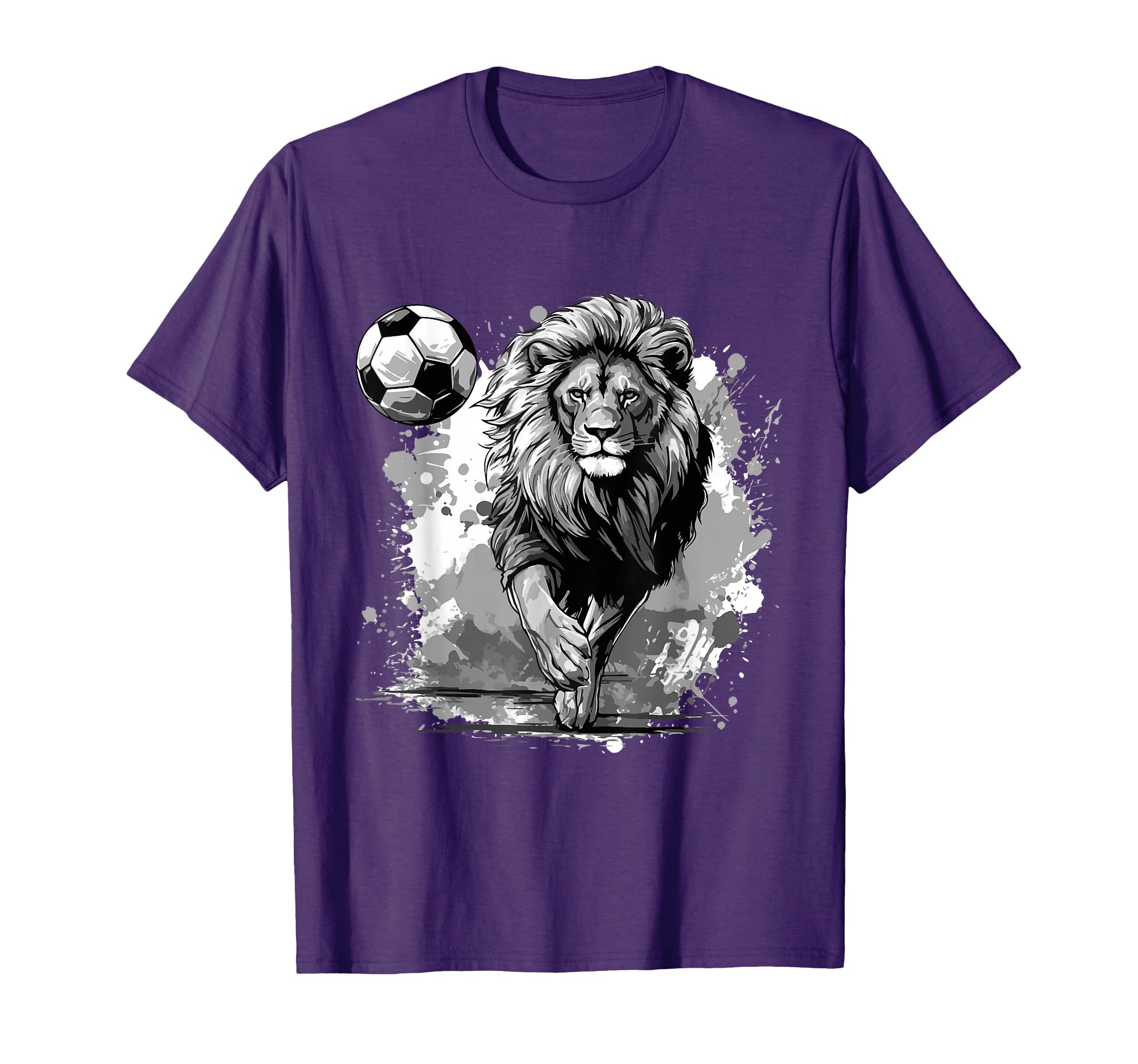 Lion Playing Soccer Sports Team T-Shirt - Aesthetic Graphic Men Women - T-Shirt, Sweatshirt, Hoodie