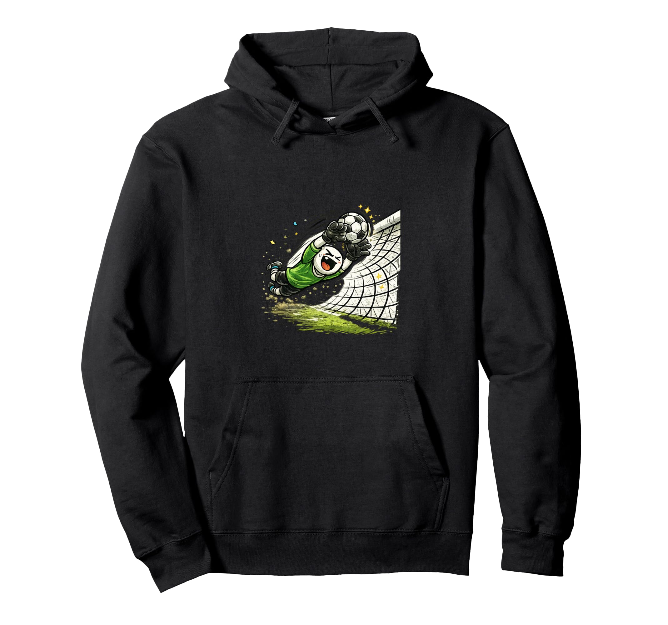 Funny Stick Goalkeeper Save Action Hoodie - Custom Art Print for Adults - T-Shirt, Sweatshirt, Hoodie