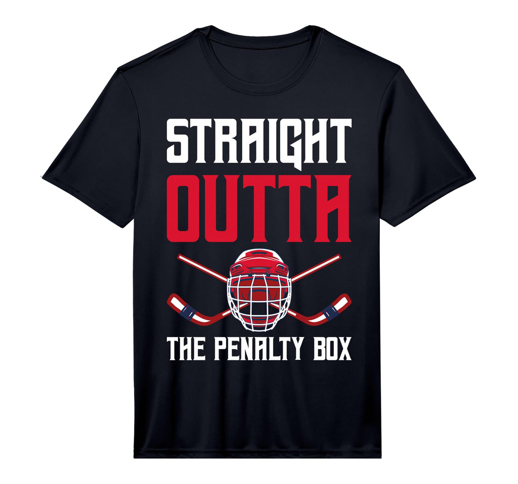 Straight Outta Penalty Box Funny Goal T-Shirt - Fun Novelty Design Unisex - T-Shirt, Sweatshirt, Hoodie